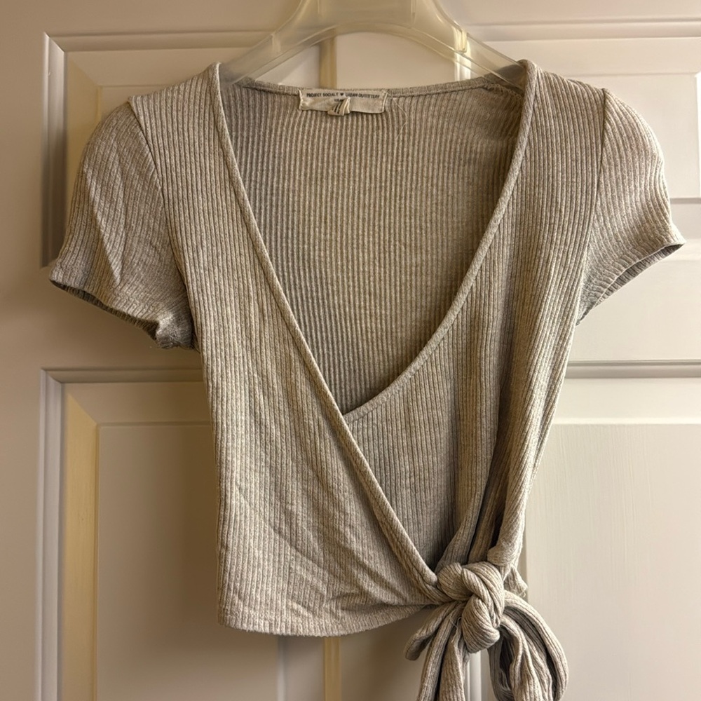 Urban Outfitters Project Social T tan ribbed short sleeve! In great condition!!